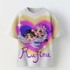 KPOP Demon Slayer Collaboration 3D Digital Print Girls' Casual Comfortable Short Sleeve T-Shirt Children's Clothing