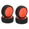 4 PCS RC Tires Anti Skid Wear Resistant Remote Control Car Rubber Wheel Tires Set for 1 10 RC Sports Car Red