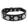 Cute Rhinestone Dog Collar with Diamond Flower Pattern, Studded Leather, Bow Tie & Mini Cow Bells – Compatible with Small, Medium & Large Dogs