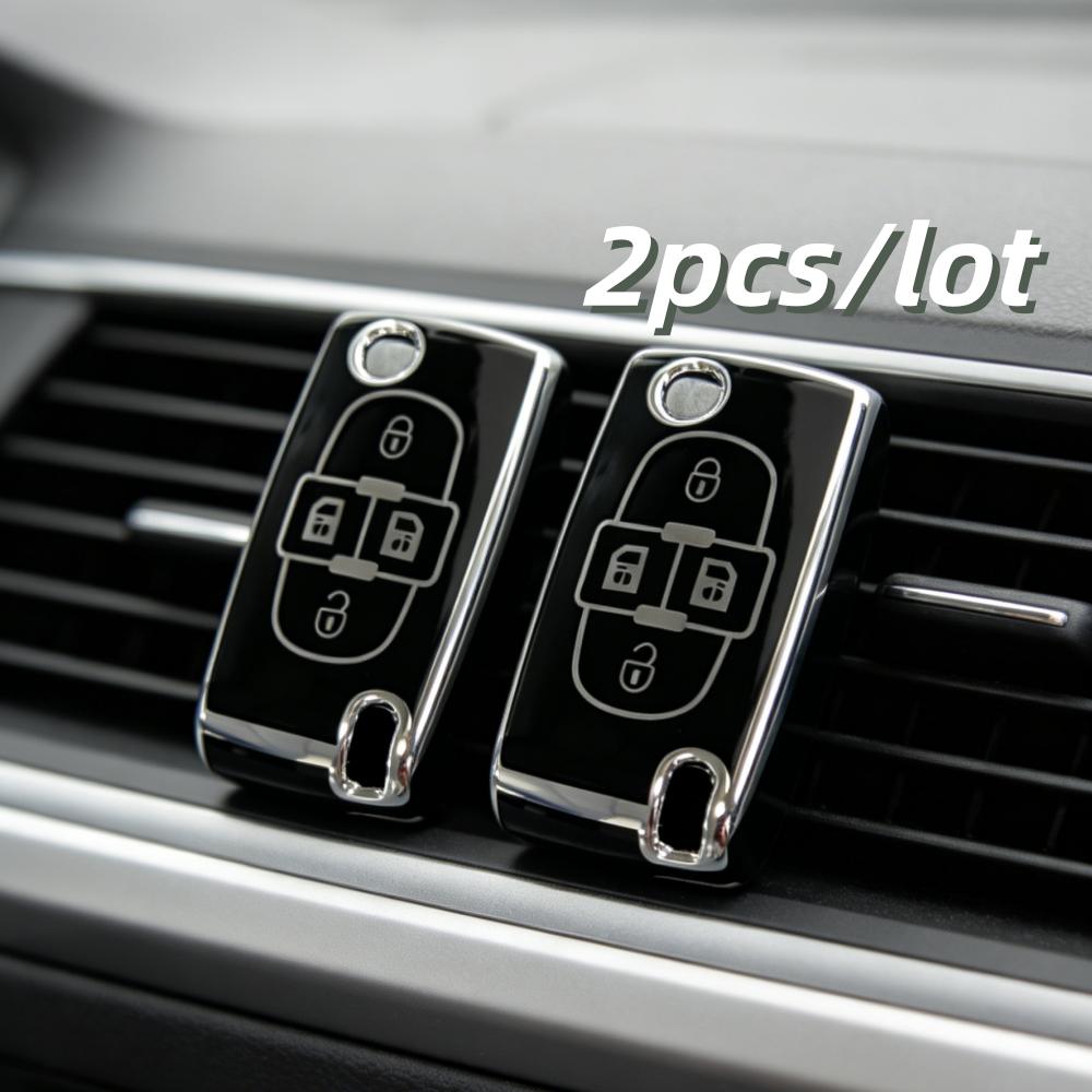 2pcs Car Key Case Covers For Peugeot 1007 807 For Citroen C8 4 Buttons Remote Key Protector