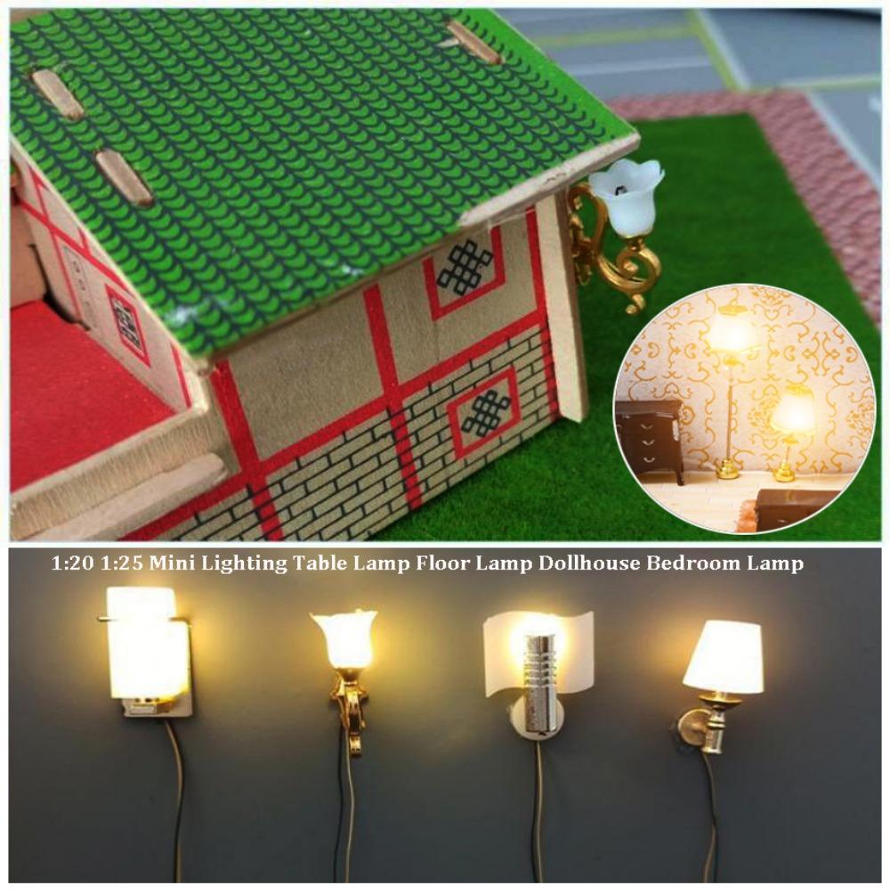 Plastic Lighting Table Lamp Mini Dollhouse Miniatures Accessories Toy Children Gift