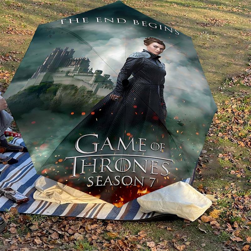 1pc game of thrones season 7 Folding umbrella automatic open/close, 8-Rib Durable Frame, Compact Folding Design, Ideal Birthday1107L