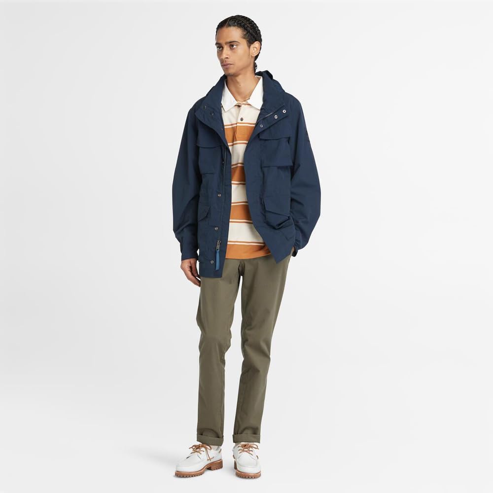 Timberland Men's Short Sleeve Striped Rugby Polo Shirt, Wheat Boot, Size S (TB0A42E5P501)