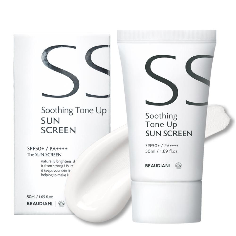 BEAUDIANI Soothing Tone Up Sunscreen 50ml Duo No White Cast Gentle Mild Sunblock SPF50+ PA++++ Hybrid Sun Cream Twin Pack K-Beauty