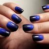 Blue Gradient French Short Square Nails - Hot Girl Style