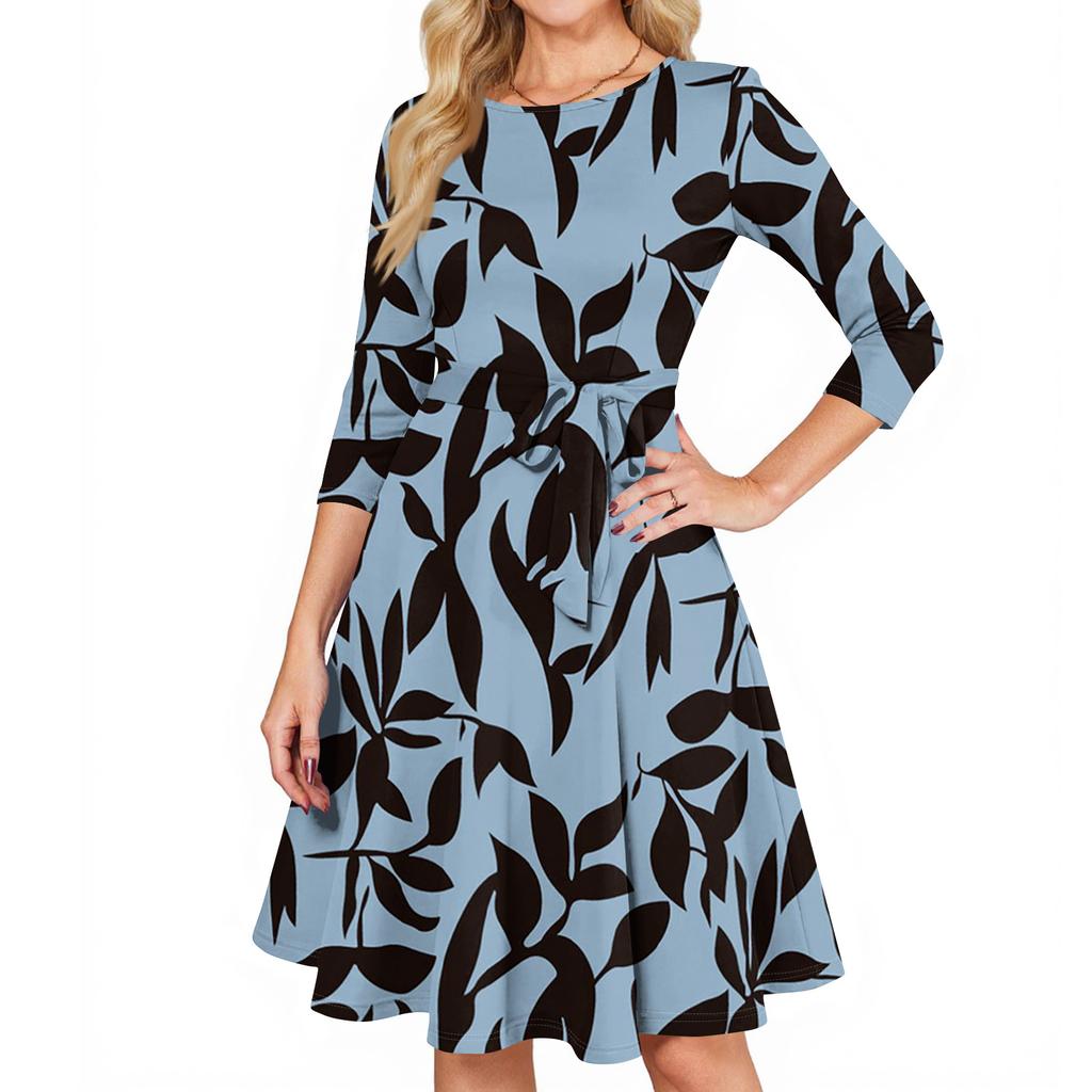 Women's Cocktail Dresses 3/4 Sleeve Vintage Wedding Guest Dress