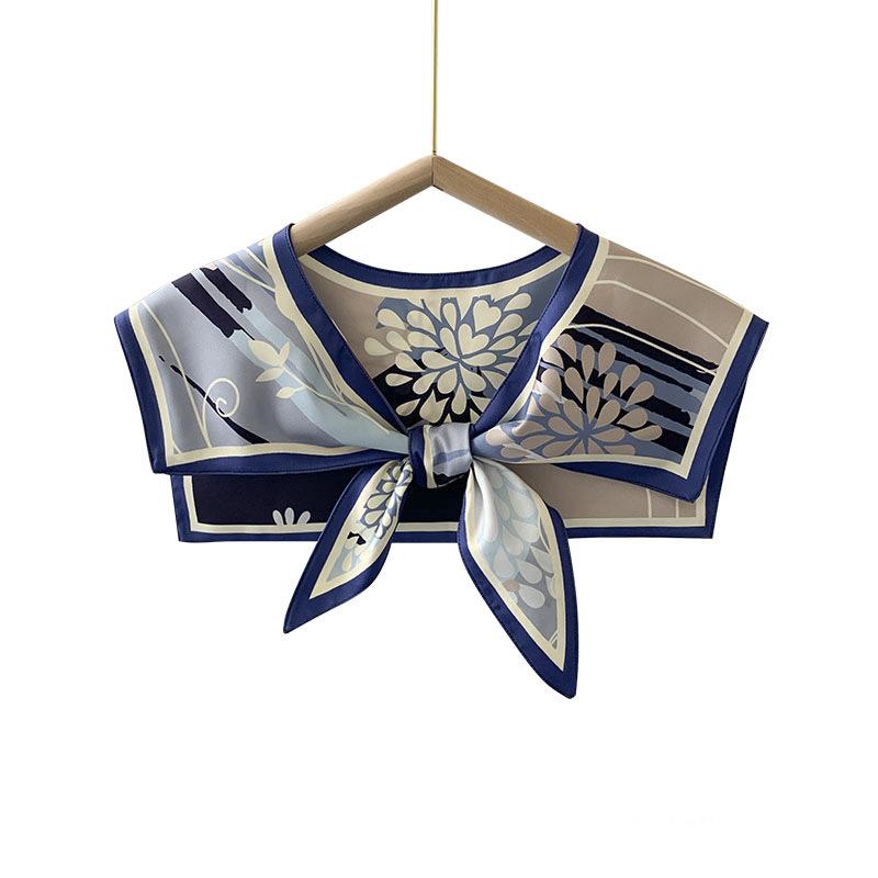 Shawl Summer Exterior Decoration Women'S Silk Scarf Spring And Autumn Thin Fashion Fake Collar Shirt Versatile Sunscreen Shawl