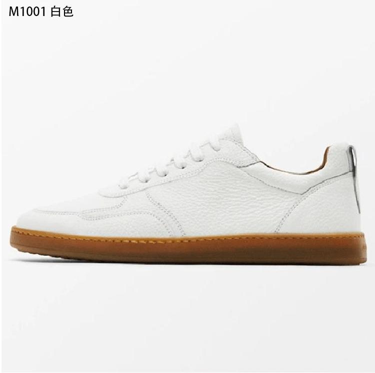 Linjer Stricklin  Autumn New  Genuine Leather Flat Sneakers Men Multicolor Solid Color Simple All-match Basic Shoes Casual Male