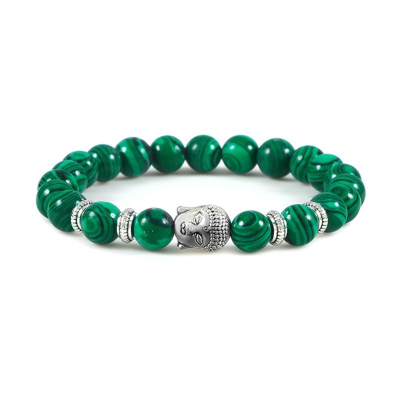 Trendy Tiger Eye & Volcanic Stone Beaded Bracelet with Buddha Head - Multiple Styles for Women