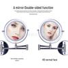 Dual-Sided LED Wall-Mounted Makeup Mirror with Magnification and Fill Light for Punch-Free Hotel Bathroom Use