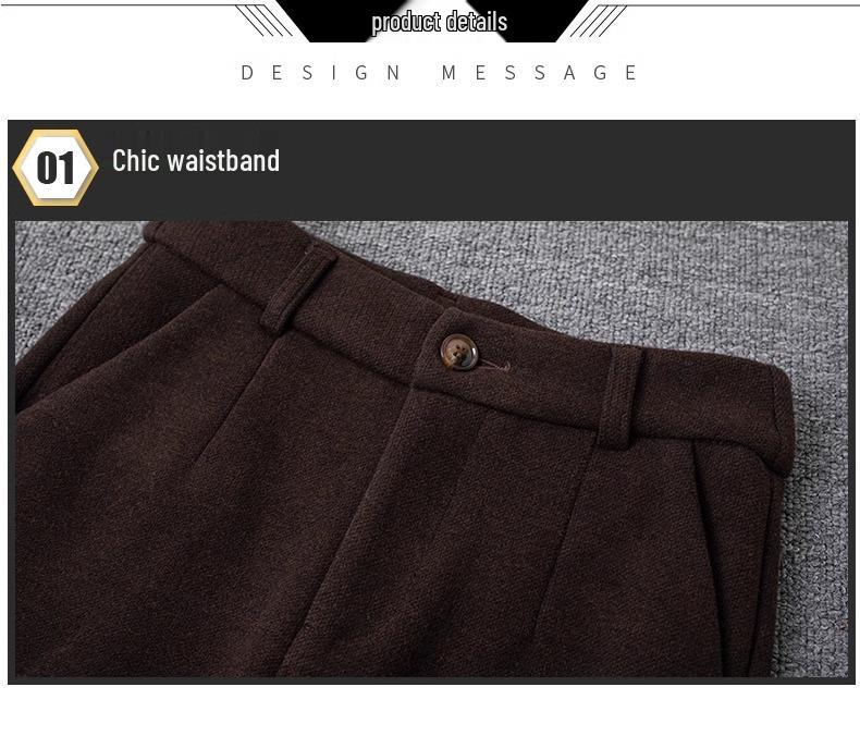 Women's High Waist Wool Blend Fishtail Flare Pants, Slimming Fit, Autumn/Winter 2024