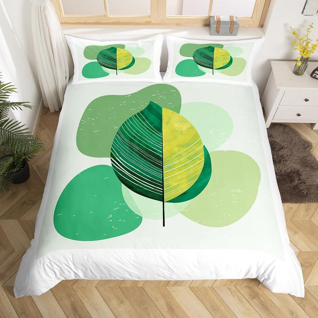 Cartoon Atomic Comforter Cover Modern Mid Century Bed Set, Geometric Polka Dots Duvet Cover Queen Hippie Abstract Bedding Sets