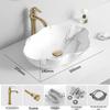 Tengxiang Ivory White Ceramic Marble Countertop Single Hole Top-Mount Sink