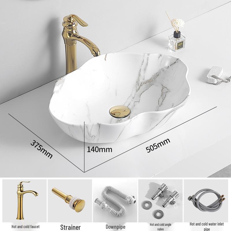 Tengxiang Ivory White Ceramic Marble Countertop Single Hole Top-Mount Sink