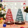 Jesus Krippe Weihnachtsbaum Teelicht Kerzenhalter(Set aus 2 Holz Rot Grün)Teelichthalter|Weihnachtsdekorationsartikel