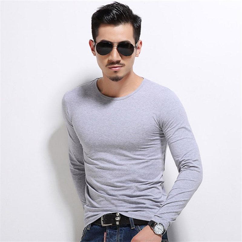 New Men's Long Sleeve Fashion Slim Fit Solid Color Sport Bottoming T-shirts Premium Quality And Superior Comfort