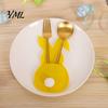 Felt Tableware Organizer 4 Pcs Easter Bunny Cutlery Holders, Pouch Bags, Cute Rabbit Utensil Plush Tail Table Settings Sleeve, Spring Fork Spoon Knife