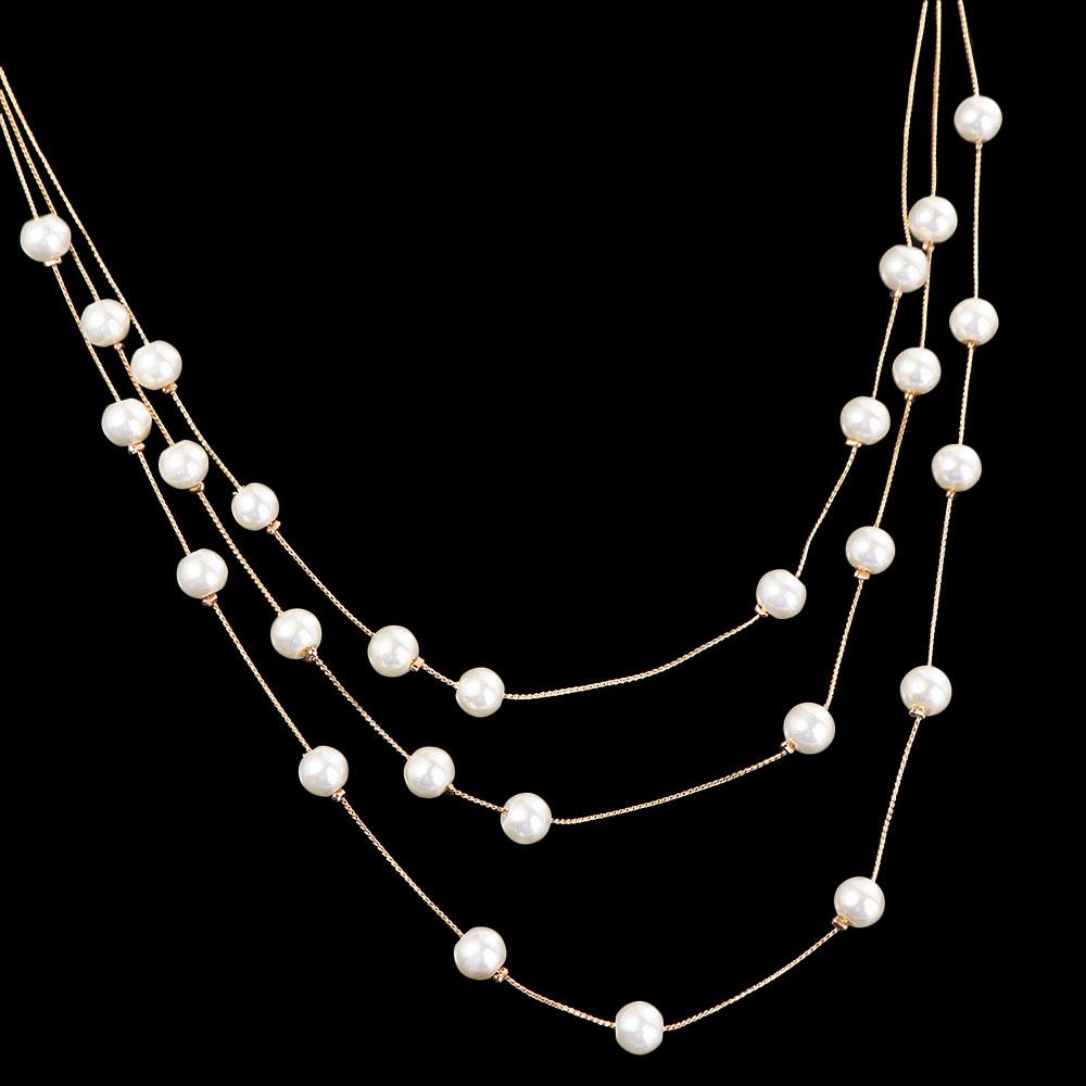 Beaded Bracelet Multilayer Wedding Jewelry Sets Necklace Earrings Sets Pearl Necklace Bridal Set