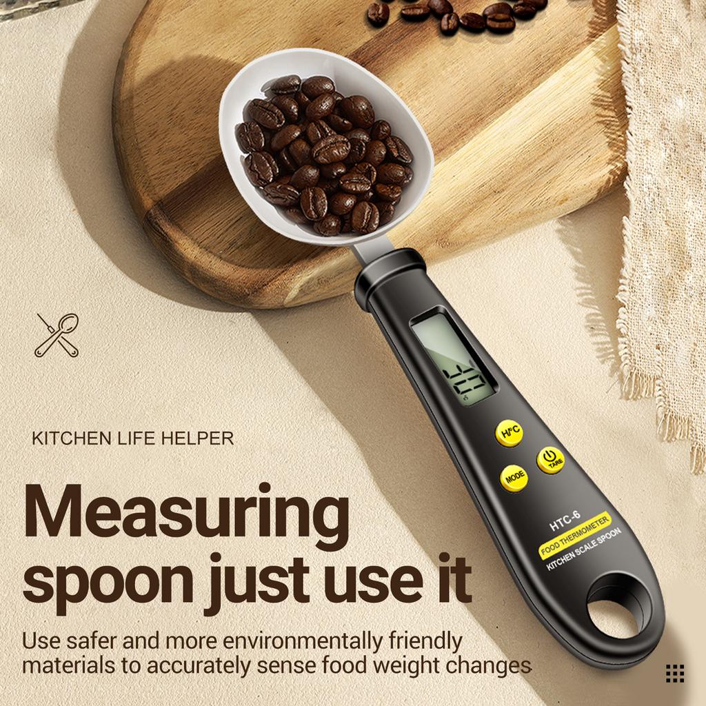    -6 Multifunctional Digital Display 2-in-1 Electronic Scale Measu  Spoon Weighing Gram Meter Measu  Spoon Scale Kitchen Thermometer