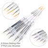 5 Pcs/Set Nail Art Pen 2 In 1 Double Ends Dotting Drawing Painting UV Gel Liner Polish Brush Set Nail Art Dotting Tools