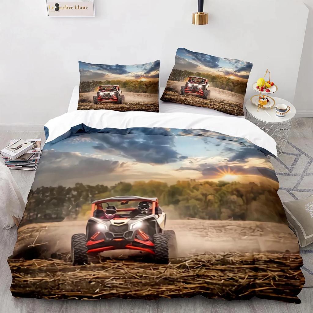 2024 Extreme Sport Off-Road Motorcycle Duvet Cover Set for Boys Bedroom Single Double Queen King Size Quilt Cover Pillowcase