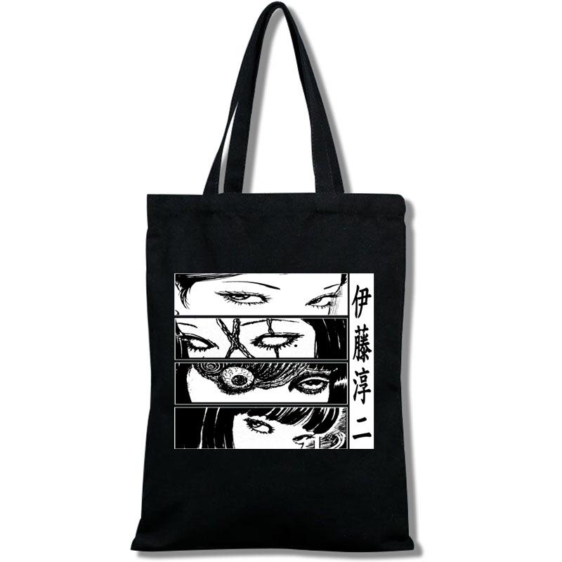Tomie Junji Ito Bolso Tote Bolsa de Compras Portátil Grande para Mujer Bolso de Hombro Bolsa de Lona