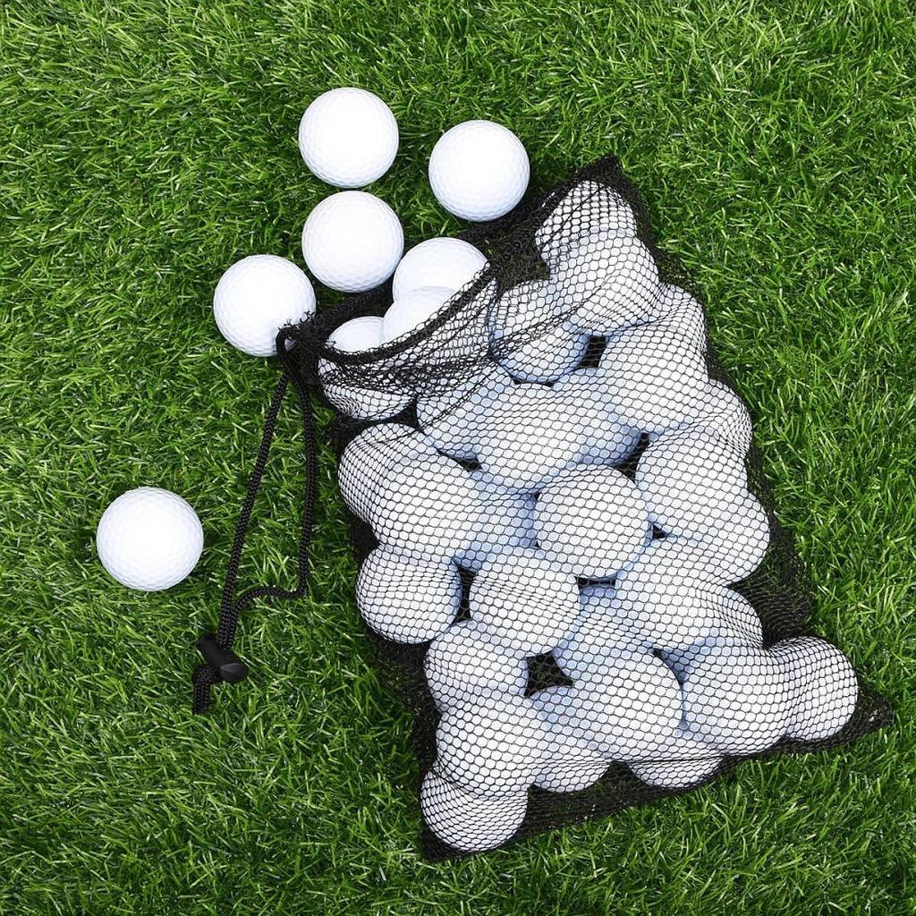 Black Golf Bag with Professional Nylon Storage Net And Drawstring for Shower, Tennis, Gym, Swimming