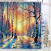 Christmas Snowy  Shower Curtain, Bathroom  Shower Waterproof Curtain with 12 Hooks, Fish Shaped Home Decoration, Free Delivery