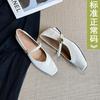 Sheepskin version silver inner height increasing shoes square head new single shoes women's beautiful ballet shoes thick high heel Mary Jane shoes