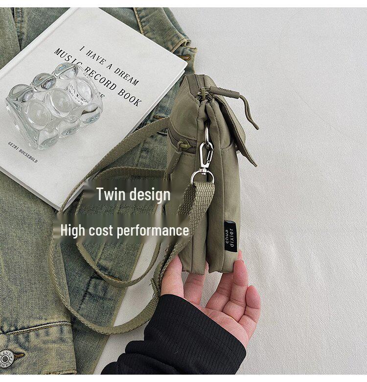 Women's Nylon Canvas Crossbody Handbag - Mini & Lightweight for Autumn/Winter