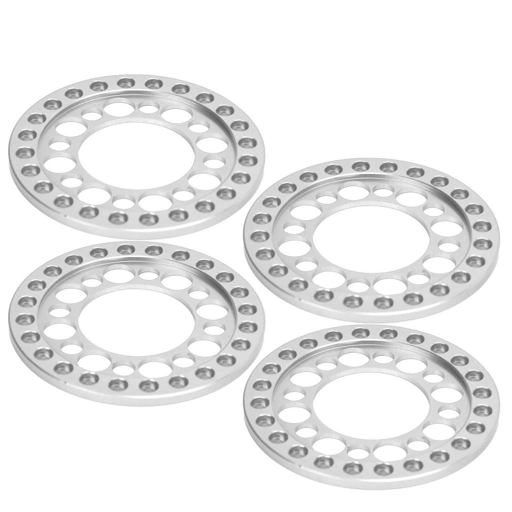4pcs RC Wheel Rim Ring Beadlock Wheel Rim Replacement Ring for Axial SCX10 90046 for Traxxas TRX4 1 10 RC Car Silver