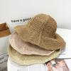 Wide Brim Straw Bucket Hat Classic Ruffle Crochet Summer Sun Hats Hollow Out Breathable Outdoor Travel Beach Hats for Women Daily Use