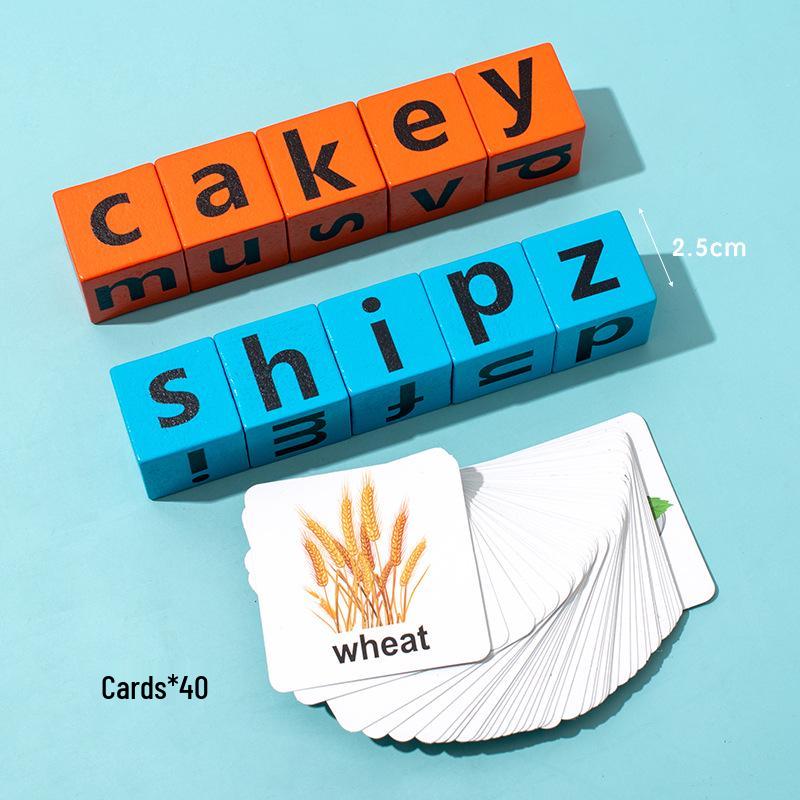 

Early Childhood English Alphabet Spelling Board Game - Educational Wooden Blocks for Learning