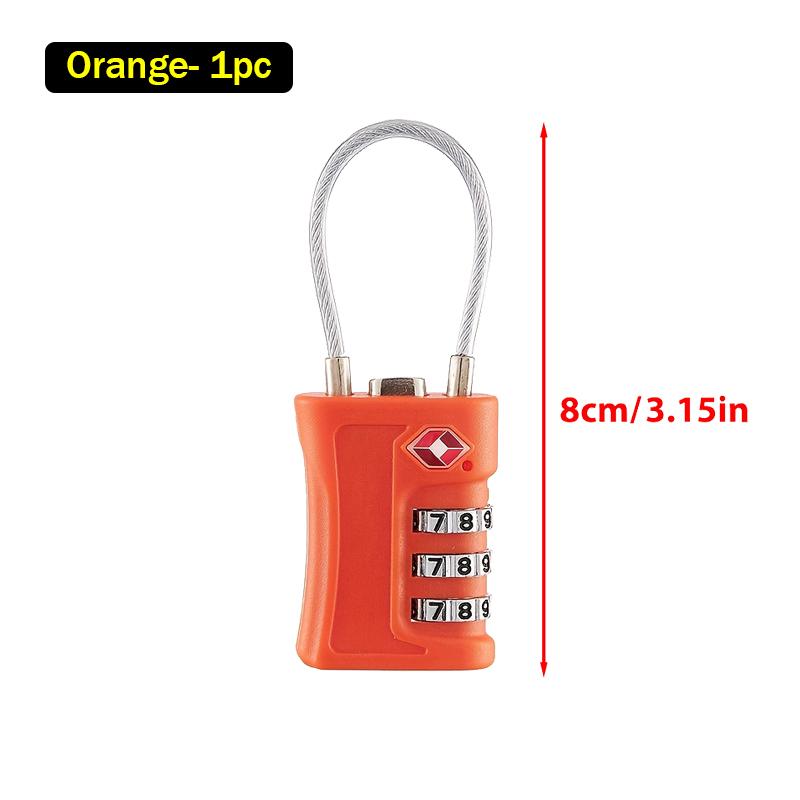 TSA Customs Code Lock for Travel Luggage Combination Padlock Password Changeable Locks Backpack Zipper with Cable Cabinet Locker