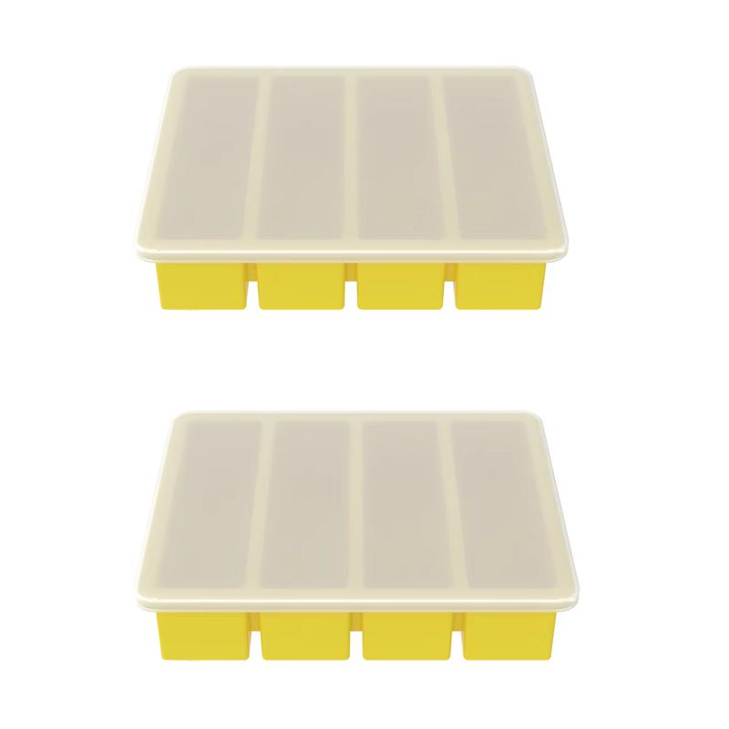 Große Eiswürfelform mit Deckel Stapelbar Große Silikon Quadratische Eiswürfelform für Whiskey Cocktails Bourbon Suppen Gefrorene Leckereien