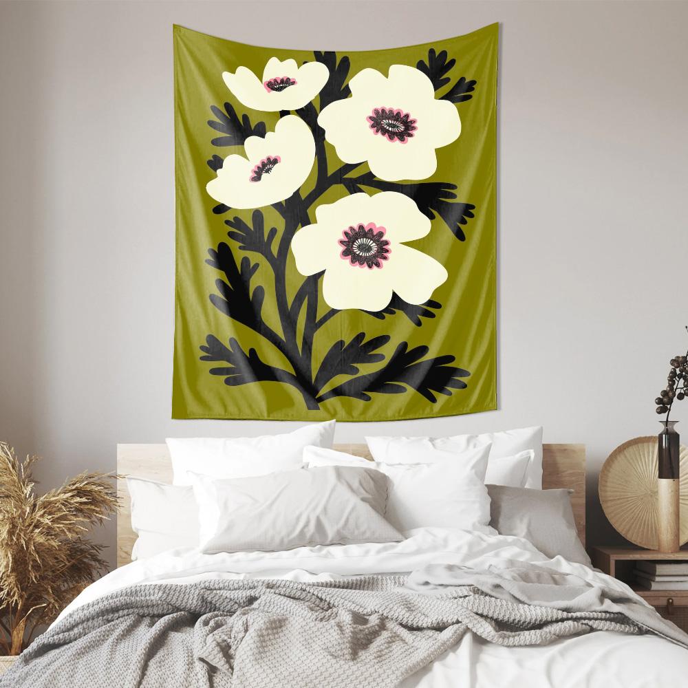 

Modern Floral Tapestry Bedroom Living Room Wall Art Decor Fabric Hanging 74x94cm(29x37in)