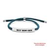 Multi-color Woven Rope Bracelet with Engraved Stainless Steel for Mother's Day or Christmas Gift