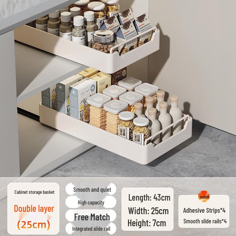 Kitchen Sink Pull-Out Basket Organizer Drawer