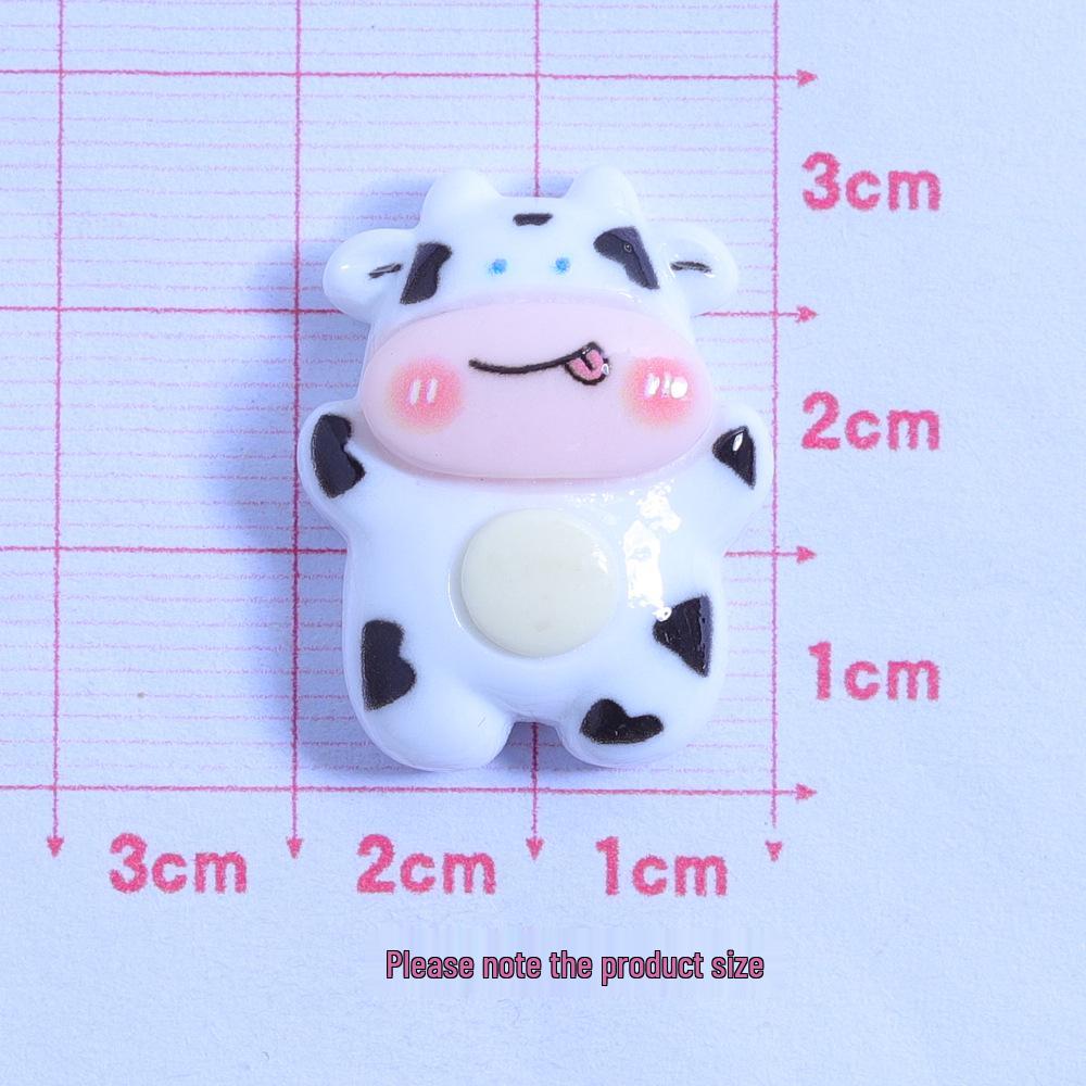 Cute Cow Cartoon DIY Ornament Resin Charms for Crocs - Handmade Material Pack