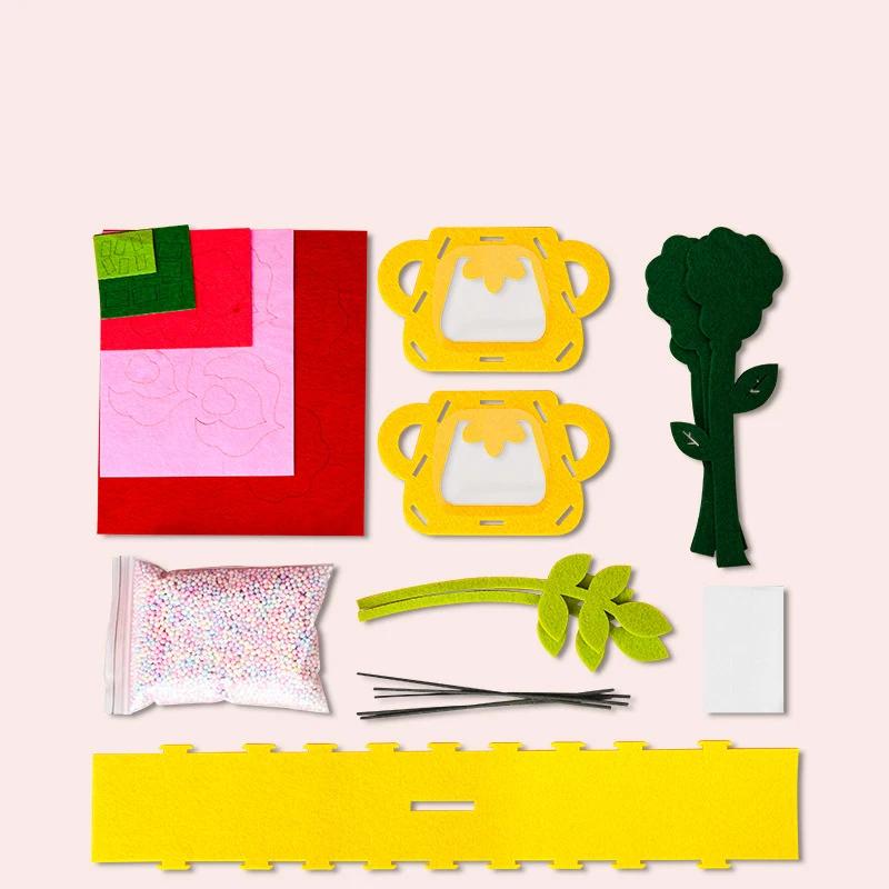 DO-IT-YOURSELF Flower Toys Montessori Arts Crafts Non-weaving Handicrafts Flowerpot Playthings Ideal for