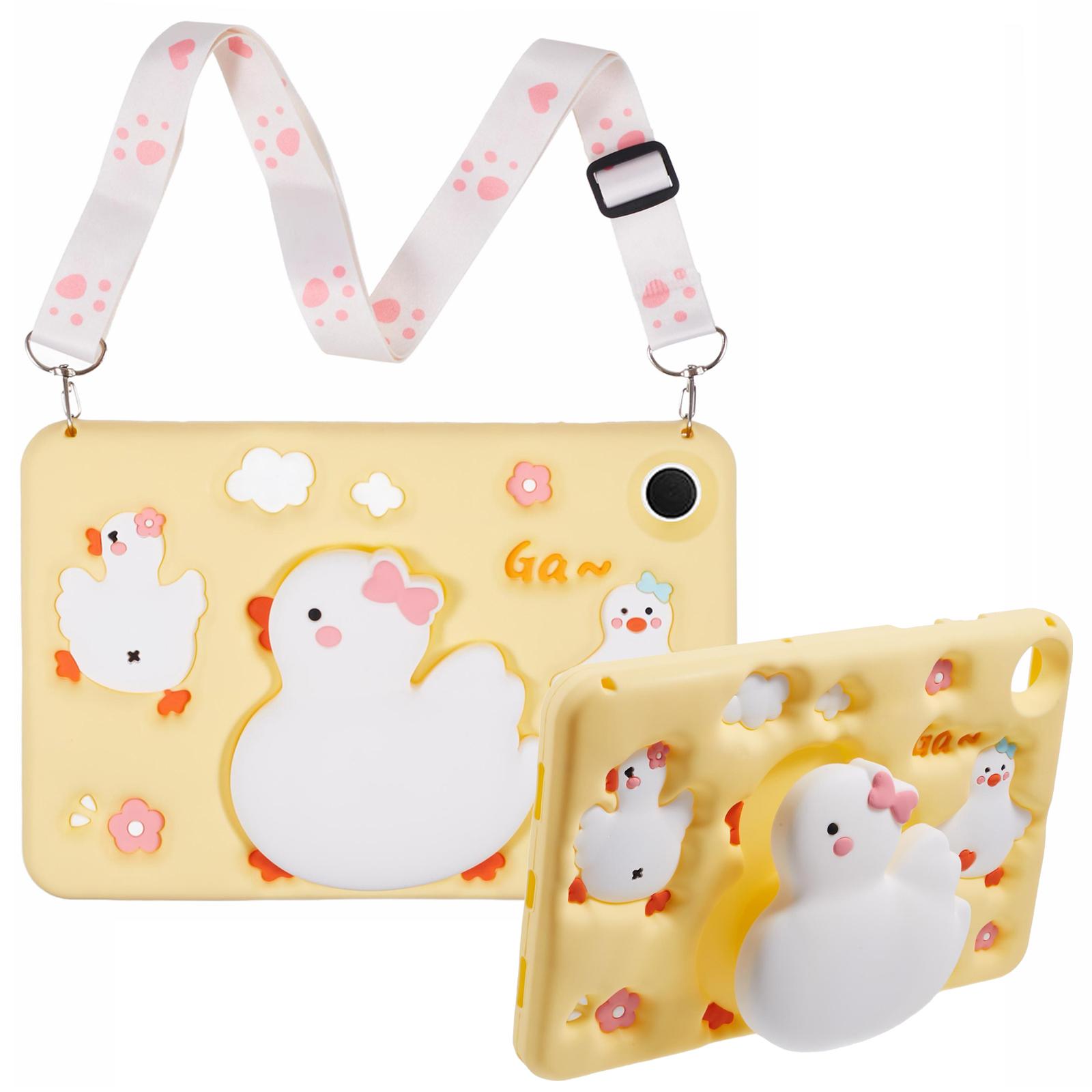 

Для Samsung Galaxy Tab A8 10,5 (2021)/X205 Силиконовый чехол для планшета Дизайн с 3D-уткой Защитная крышка с плечевым ремнем A