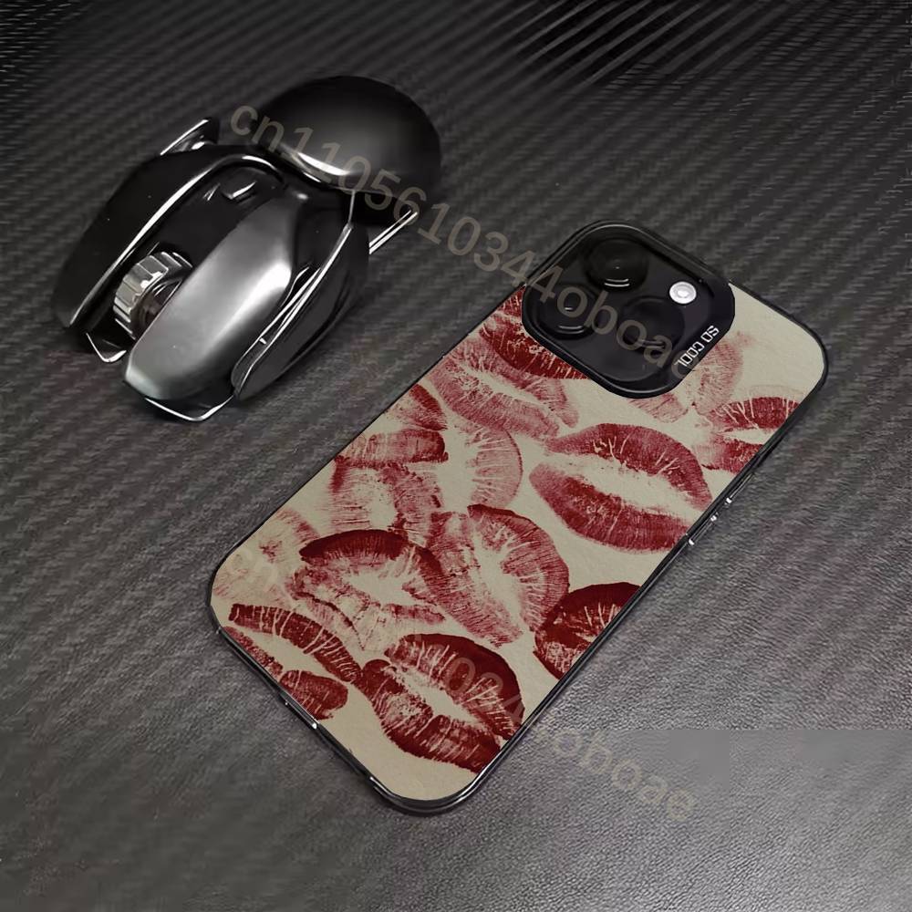 Red Lip  Phone Case For iPhone 17,16,15,14,13,12,11,Pro,MAX,Plus TPU Soft To Skin-friendly Cover