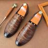 Fashion Men's Black Alligator Pattern Patent Leather Casual Shoes Loafers Male Moccasins Wedding Prom Flats Zapatillas Hombre