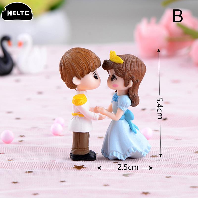 2pcs/set Mini Stool Lovers Couple Animals House Tree Fairy Garden Miniatures DIY Micro Landscape Decor Terrarium Action Figures