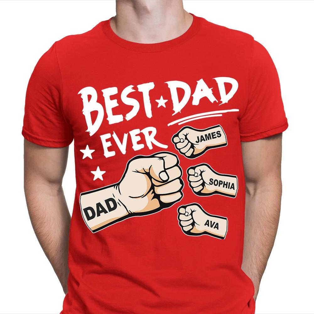 Best Dad Ever Personalised Fathers Day T Shirt Birthday Novelty Gift FD 2T1A1
