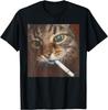 Funny Smoking Cat, Cigarette Kitty Gen Z Meme, Cat Lover T-Shirt