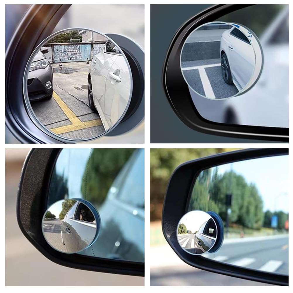 Car Auxiliary Mirror, Rearview Mirror Assist, Frameless, Adjustable Angle, Wide View, Wide Angle View,