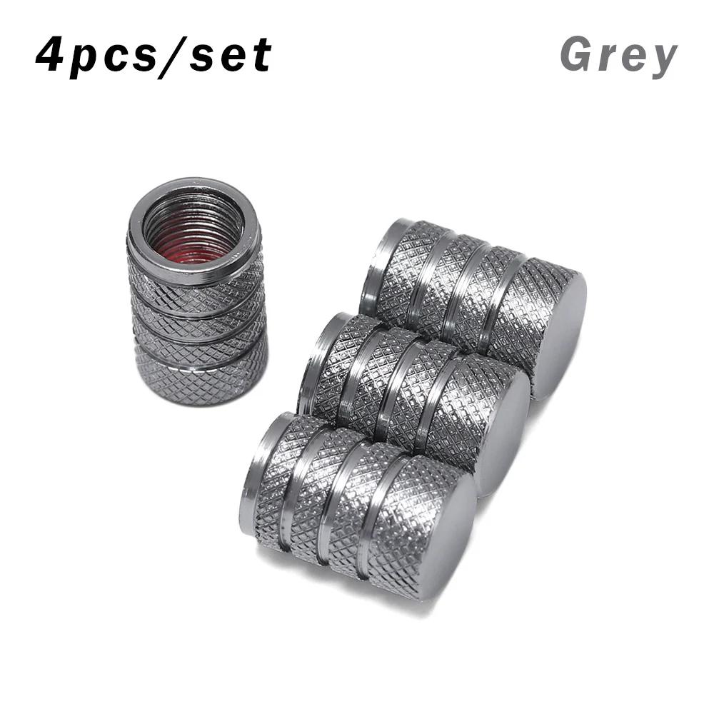 

4 Pcs Aluminum Alloy Dustproof Tyre Valve Cap Covered Car Motorcycle Universal Tube Tyre Valve Cap Bicycle Accessories сірий