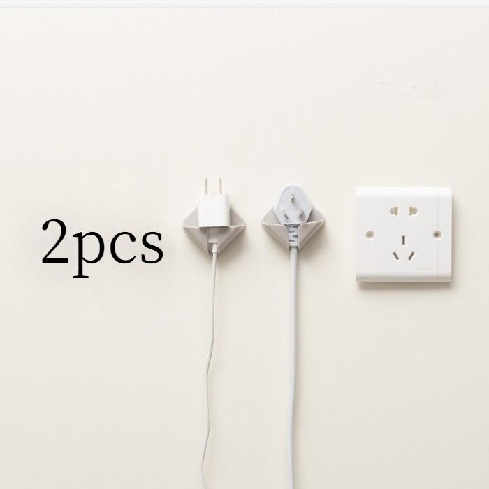 2pcs Self-Adhesive Wall-Mounted Storage Hooks for Kitchen and Bathroom - Modern Design for Razors, Toothbrushes, and Plugs