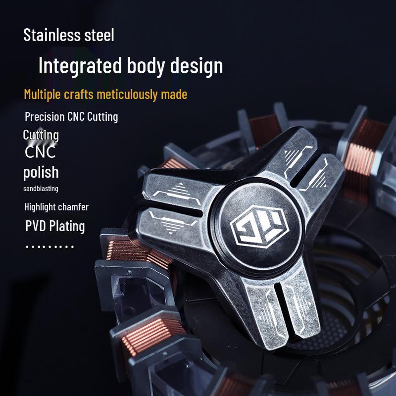 Yi Jue Stainless Steel Gyro: Black Technology Metal Stress Relief Toy.